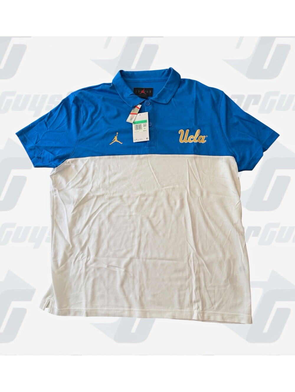 Jordan UCLA Dri-FIT Colorblock Polo Shirt Mens XL Blue/White Jumpman Logo